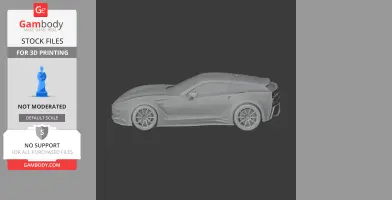 Scale model of a sleek, aerodynamic sports car, suitable for 3D printing.