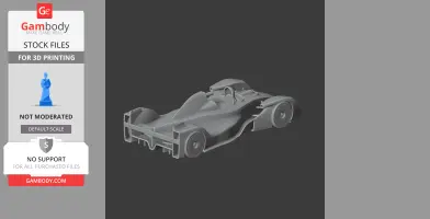 3D model of a sleek Caparo T1 race car, designed for 3D printing.