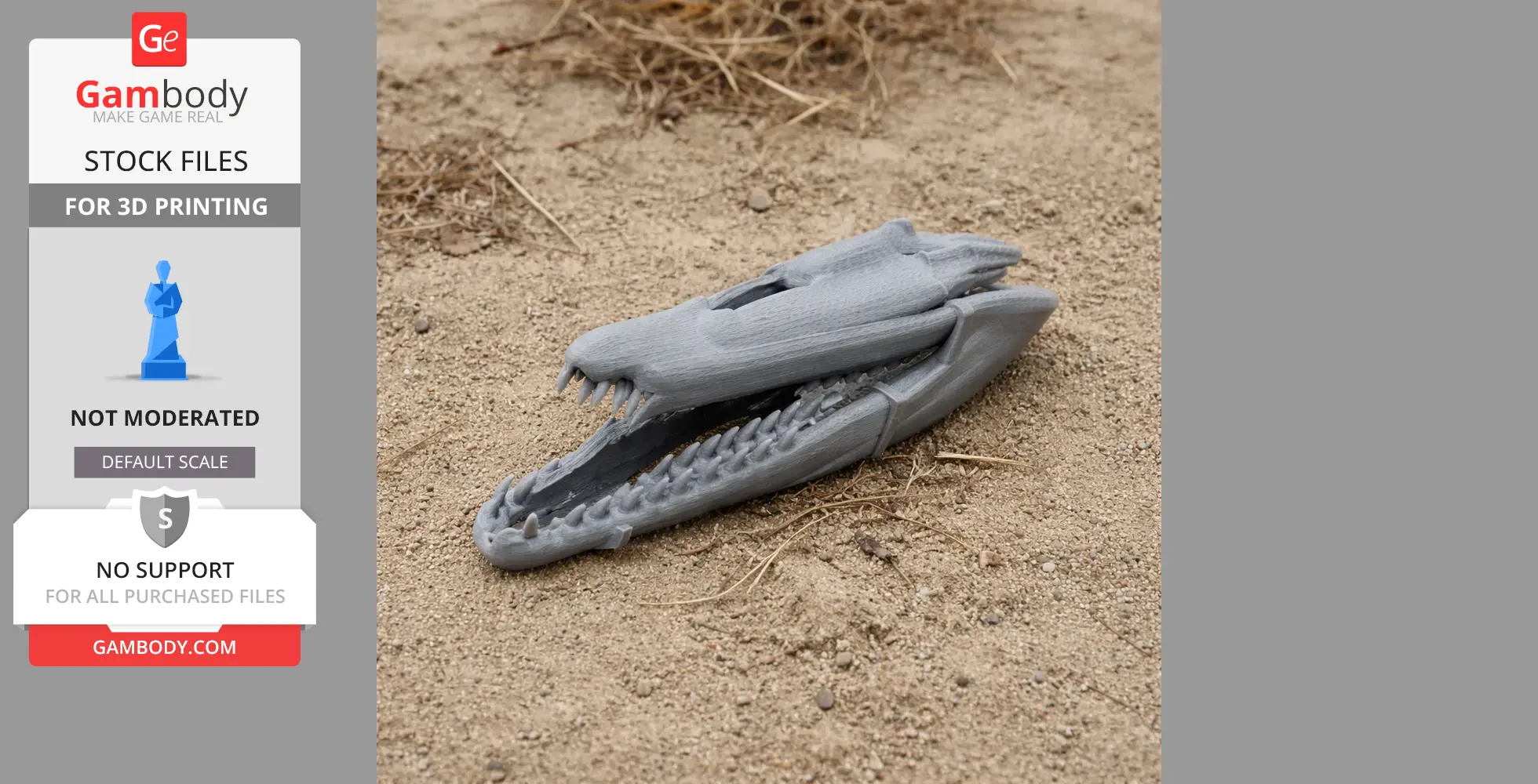 Mosasaurus Skull - Skull Replica STL