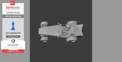 A top view of a 3D model of a Caterham Seven car, designed for 3D printing.