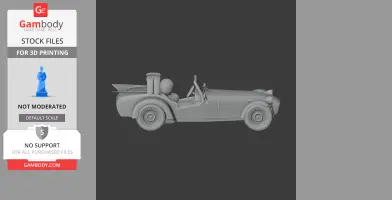 3D model of a Caterham Seven sports car, side view, for 3D printing.