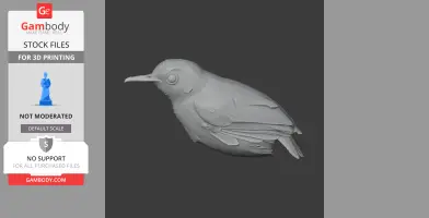 Ashy-headed babbler - Prehistoric Animal STL