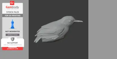 Ashy-headed babbler - Prehistoric Animal STL