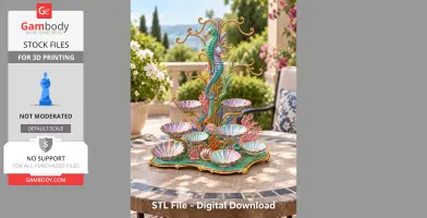 Elegant seahorse-themed organizer with shell-shaped bowls and coral details, set on a decorative base.