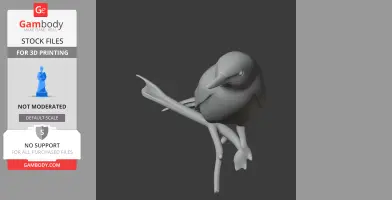 Ashy-headed laughingthrush - Prehistoric Animal STL