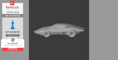3D model of a Chevrolet Aerovette car, side view, designed for 3D printing.