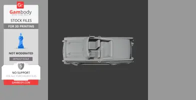 Top view of a 3D model of a 1957 Chevrolet Bel Air for 3D printing.