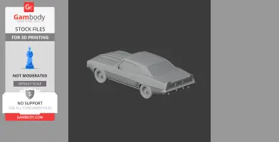 3D model of a 1969 Chevrolet Camaro, gray-colored, for 3D printing, displayed on a dark background.