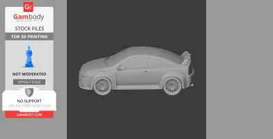 3D model of a Chevrolet Cobalt SS, side view, for 3D printing by Gambody.