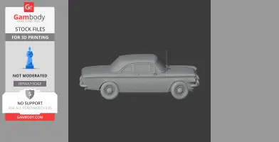 3D model of a classic Chevrolet Corvair, side view, for 3D printing.