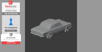 3D model of a Chevrolet Corvair, showcasing a detailed rear view for 3D printing.