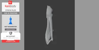 3D model of a Mystriosaurus skull from a side view, displayed on a dark background.