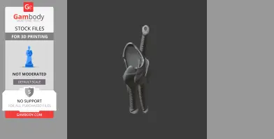 3D model of a Mystriosaurus skull with elongated jaws and detailed features for printing.