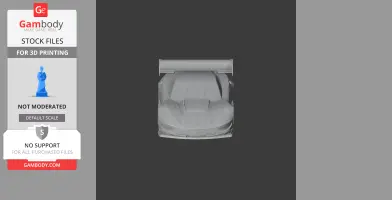 A top-down view of a 3D model of a Chevrolet Corvette C7.R, designed for 3D printing.