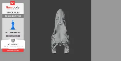 3D model of a Neovenator skull viewed from the top for 3D printing.