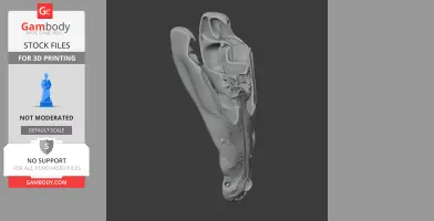 3D model of a juvenile Nile crocodile skull with detailed bone structure.