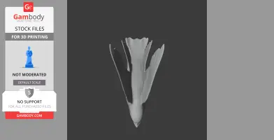 3D model of a streamlined bird with outstretched wings for 3D printing; labeled 'Gambody Stock Files'.