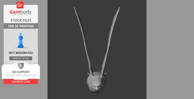 3D model of a creature's head with long, curved antennae-like structures extending upwards.