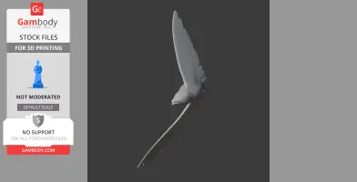 3D model of a soaring Asian palm swift with wings spread, designed for 3D printing.