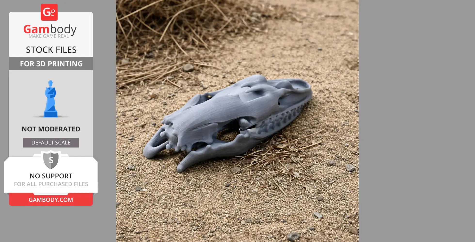 Nile Monitor (Savannah) Skull - Skull Replica STL