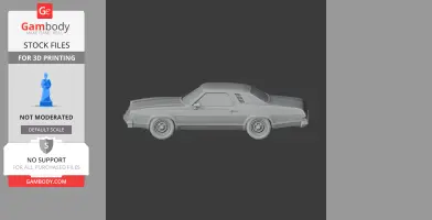 3D model of a Chevrolet Chevelle Laguna for 3D printing, shown in a side view.
