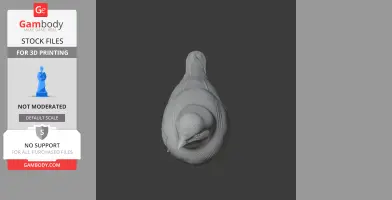 3D printed model of a bird with detailed feathers, viewed from above.