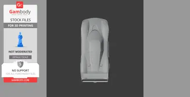 Top view of a 3D model of a Chevrolet Corvette GTP for 3D printing.