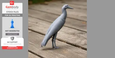 Asian woolly-necked stork - Prehistoric Animal STL