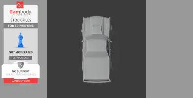 Top view of a gray 3D model of a Chevrolet El Camino for 3D printing.