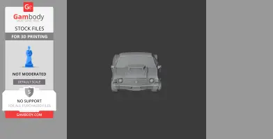 3D model front view of a Chevrolet El Camino, designed for 3D printing.