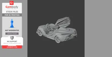 3D model of a Chevrolet Miray concept car with open scissor doors, suitable for 3D printing.