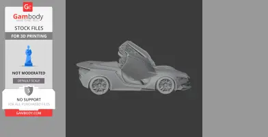 3D model of a Chevrolet Miray car with an open driver-side door, ready for 3D printing.