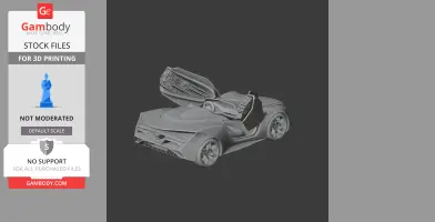 3D model of a Chevrolet Miray with sleek design and open cockpit, prepared for 3D printing.