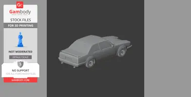 3D model of a Chevrolet Monza, detailed for 3D printing, viewed from the rear side.