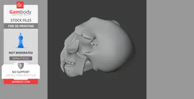 Nototherium skull model for 3D printing, side view displaying detailed cranial features.