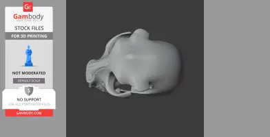 Nototherium skull replica STL file for 3D printing displayed on a dark gray background.