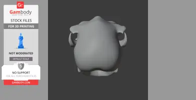 3D model of a Nototherium skull viewed from above, intended for 3D printing.