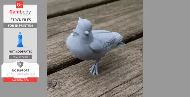 Atlas pied flycatcher - Prehistoric Animal STL