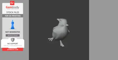Atlas pied flycatcher - Prehistoric Animal STL