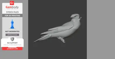 Atlas pied flycatcher - Prehistoric Animal STL