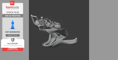3D model of an open-mouthed Nyctosaurus skull, side view, showing detailed bone structure.