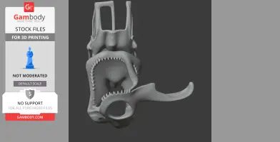 A digital 3D model of a Nyctosaurus skull, detailed for 3D printing by Gambody.