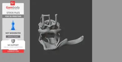3D model of a Nyctosaurus skull with distinct elongated structures, designed for printing.