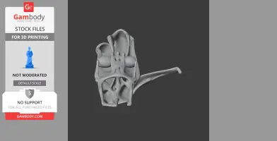 3D model of a Nyctosaurus skull, viewed from above, designed for 3D printing.