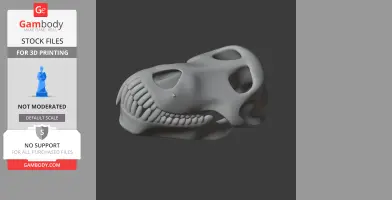 3D model of an olive baboon skull, showing detailed teeth and skull structure.