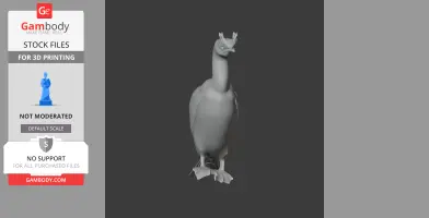 A 3D model of a prehistoric Auckland shag, featuring detailed plumage and webbed feet.