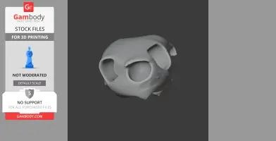 3D model of an Olive Ridley turtle skull for printing, showcasing large eye sockets and smooth surface.
