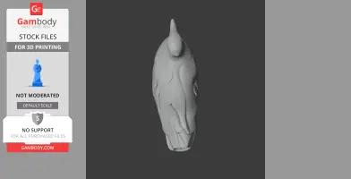 A 3D model of a streamlined prehistoric bird viewed from above.