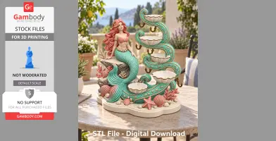 Mermaid-themed jewelry organizer with shell trays, decorated with coral and sea elements.