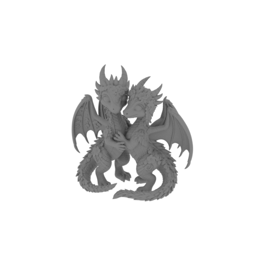 Romantic Floral Dragon Couple.stl